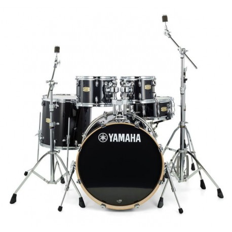 Yamaha SBP0F5RBL6W - Batterie acoustique Stage Custom Birch Fusion 20/10/12/14" Raven Black avec hardware HW680W