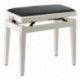 Stagg PB05-WHM-VBK - Banquette de piano blanc mat avec pelote en velours noir