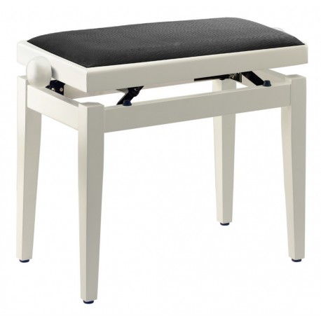 Stagg PB05-WHM-VBK - Banquette de piano blanc mat avec pelote en velours noir