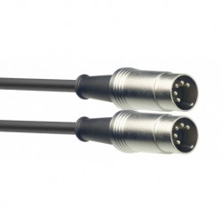 Stagg SMD1 - Câble MIDI DIN/DIN (m/m) 1 m connecteurs en métal