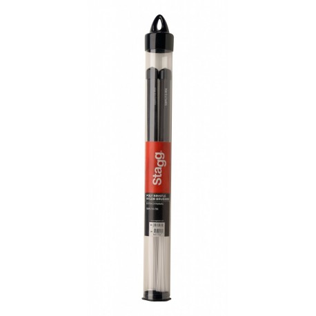 Stagg SBRU10-RN - Balais multibrin en nylon avec revêtement du manche en caoutchouc noir