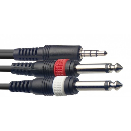 Stagg SYC3/MPS2P-E - 3M Cable Y Minjckm St-2Jckm Ml