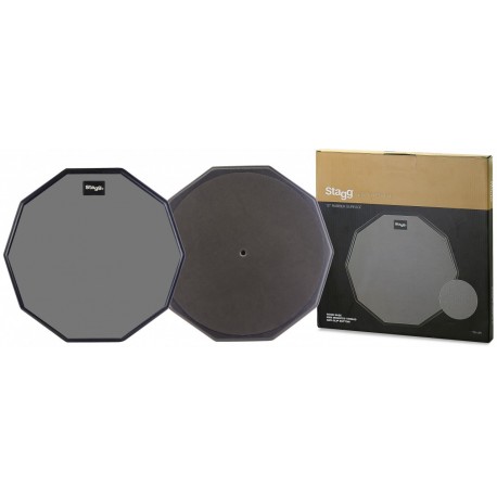 Stagg TD-12R - Practice pad de table de 12" (tampon d'exercice) décagonal