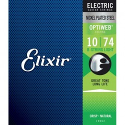 Elixir 19062 - Jeu de 8 cordes Optiweb 10-74 pour guitare électrique