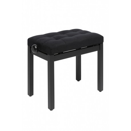 Stagg PB36 BKM VBK - Banquette de piano noir mat avec pelote en velours noir