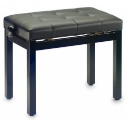 Stagg PB36 BKM SBK - Banquette de piano noir mat avec pelote en skai noir