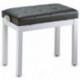 Stagg PB36 WHM SBK - Banquette de piano blanc mat avec pelote en skai noir