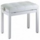 Stagg PB36 WHM SWH - Banquette de piano blanc mat avec pelote en skai blanc