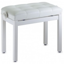 Stagg PB36 WHM SWH - Banquette de piano blanc mat avec pelote en skai blanc