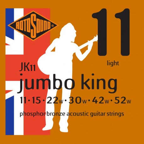 Rotosound JK11 - Jeu de cordes Phosphor Bronze 11-52 pour guitare acoustique