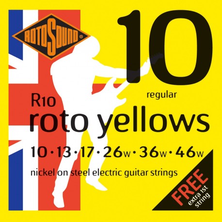Rotosound R10 - Jeu de cordes nickel 10-46 pour guitare électrique