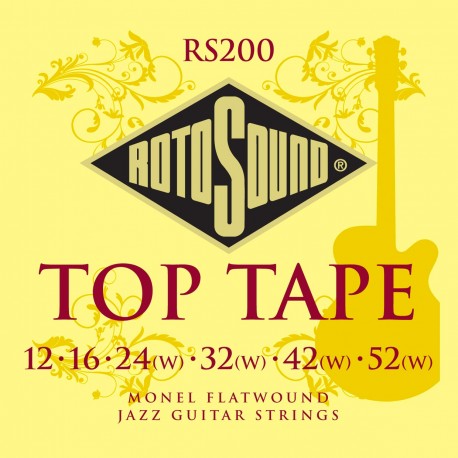 Rotosound RS200 - Jeu de cordes filet plat 12-52 pour guitare électrique