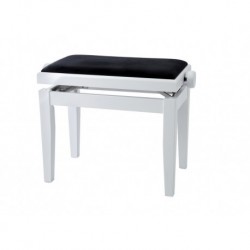 Gewa 130020 - Banquette Piano DeLuxe Blanc mat Assise noire