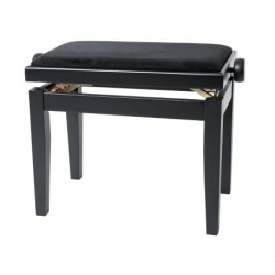 Gewa 130000 - Banquette Piano DeLuxe Noir mat Assise noire