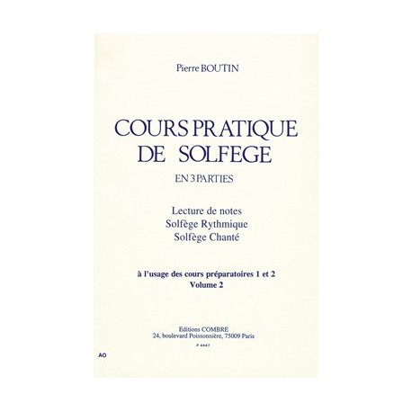 Pierre Boutin - Cours pratique de solfège Vol.2 - Recueil
