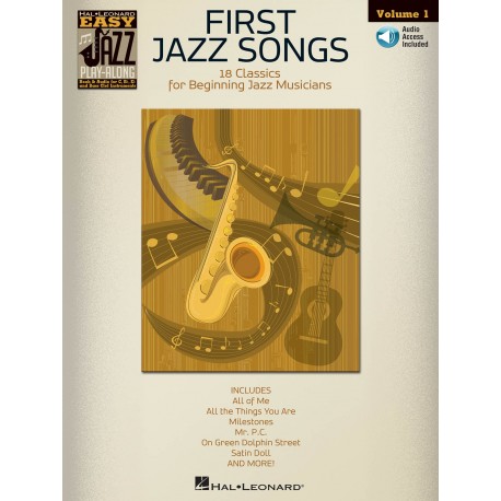First Jazz Songs Flute, Violin, Guitar, Clarinet, Trumpet, Saxophone, Trombone, Chords - Recueil + CD