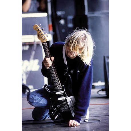 Kurt Cobain - Electric Guitar - Wall Poster - Affiche