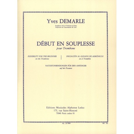 Yves Demarle - Début En Souplesse Trombone - Recueil