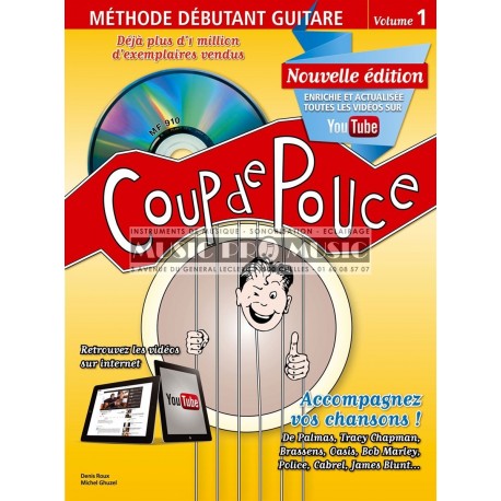 Denis Roux/Michel Ghuzel - Coup de Pouce Guitare Acoustique Volume 1 (ancienne édition) - Recueil + Liens Youtube
