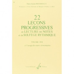 Marie-Jeanne Bourdeaux - 22 Lecons Progressives Vol. 3B - Recueil