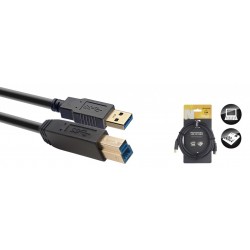 Stagg NCC3U3AU3B - Câble USB 3.0 Série N - USB A mâle / USB B mâle