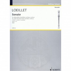 Jean-Baptiste Loeillet - Sonaten(6) 4 A Op.3 - Alto Recorder and Piano - Recueil