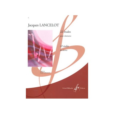 Jacques Lancelot - 22 Etudes - Clarinet - Recueil