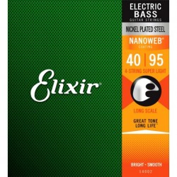 Elixir 14002 - Jeu de cordes Nanoweb Nickel 40-95 pour basse électrique