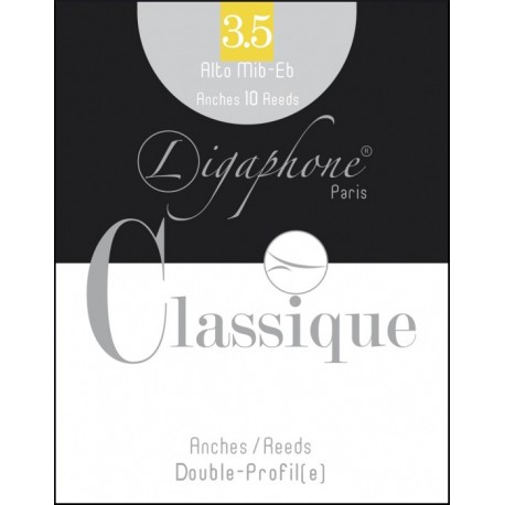 Ligaphone 10AC3 - Boite de 10 anches force 3 classique double profil pour saxophone alto