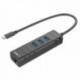 Lindy - Adaptateur USB 3.1 type C mâle vers 1x Ethernet Gigabit RJ45 et 3x USB 3.0