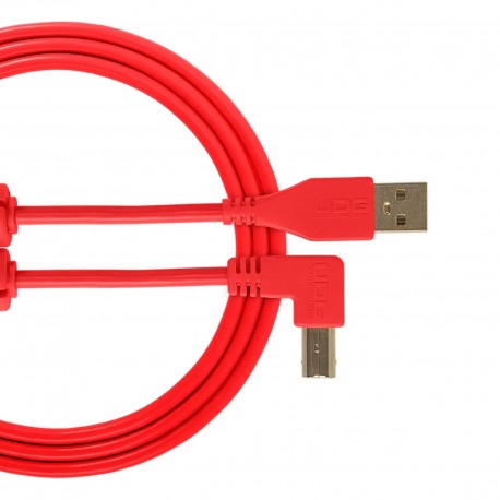 Udg U 95004 RD - Câble UDG USB 2.0 A-B Rouge Coudé 1m