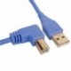 Udg U 95004 LB - Câble UDG USB 2.0 A-B Bleu Coudé 1m