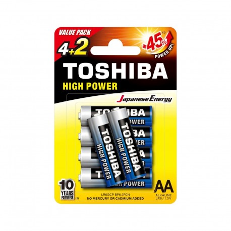 Toshiba LR6GCP BP-6 2F CN - Piles LR6 - Pack de 6