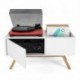 Glorious Dj TURNTABLE LOWBOARD - Meuble blanc rétro pour 130 vinyles