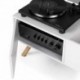 Glorious Dj TURNTABLE LOWBOARD - Meuble blanc rétro pour 130 vinyles