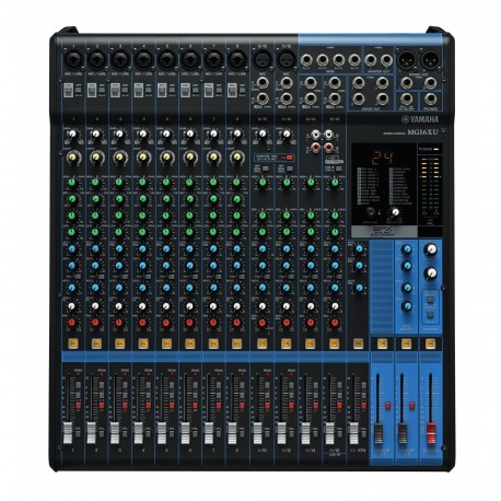 Yamaha MG16XU - Table de mixage 16 canaux 3 aux 24 effets USB 2in/2out + câble d'alimentation + flightcase