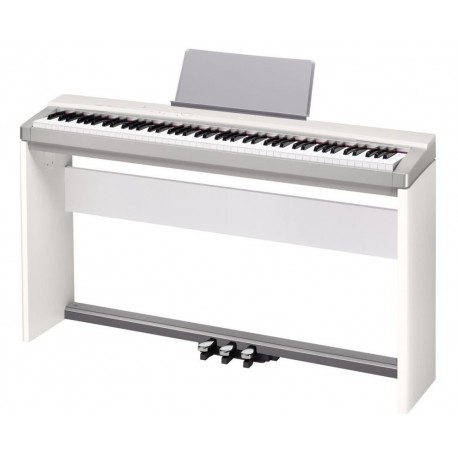 Casio PX-130WE - Piano numérique portable avec meuble blanc + pédalier + adaptateur secteur + pupitre + banquette X