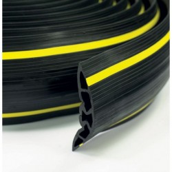 Passage de câble 1000x121x23mm caoutchouc noir charge max. 200 kg 3 canaux 16,7x15mm