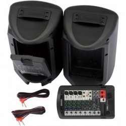 Yamaha Stagepas400i - Sono compact 2x200w + table de mixage 8in et effets + câble alimentation + 2 câbles enceinte + trolley