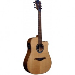 Lâg THV10DCE - Guitare Tramontane Hyvibe 10 Satin électro-acoustique dreadnough cutaway table épicéa massif avec housse