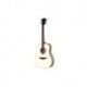 Lâg TSE1D - Guitare acoustique dreadnough table cèdre rouge massif finition verni blanc