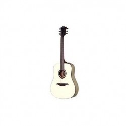 Lâg TSE1D - Guitare acoustique dreadnough table cèdre rouge massif finition verni blanc