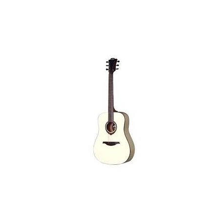 Lâg TSE1D - Guitare acoustique dreadnough table cèdre rouge massif finition verni blanc