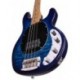 Sterling by Music Man RAY34QM-NBL-M2 - Basse electrique active Quilted Maple Neptune Blue manche érable avec housse