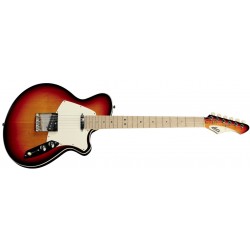 Lâg BXE1500-SED11-TOS - Guitare electrique Made In France BuxSter Tobacco Sunburst manche et touche érable avec housse