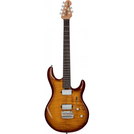 Sterling by Music Man LK100-HZB - Guitare électrique Steve Lukather Flame Maple Hazel Burst avec housse