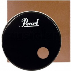 Pearl EB20BDPLH - Peau de timbre 20" pour grosse caisse noire avec logo et perçage décentré