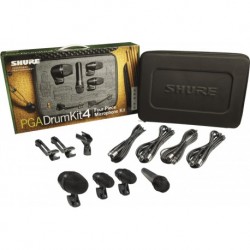Shure PGADRUMKIT4 - Mallette 4 micros pour batterie acoustique avec pinces et câbles xlr