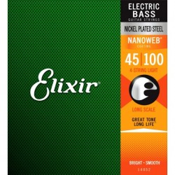 Elixir 14052 - Jeu de cordes nanoweb 45-100 pour basse électrique 4 cordes