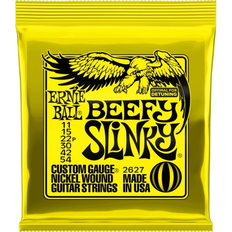 Ernie Ball 2627 - Jeu de cordes Beefy slinky 11-15-22p-30-42-54 pour guitare électrique